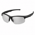 NOCT Apex curved semi-rimless dual-lens sport wrap sunglasses in Black / Light Smoke on a white background
