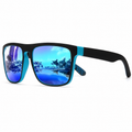 NOCT Forge oversized square wraparound full-rim sunglasses in Blue / Blue Mirror on a white background