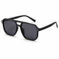 NOCT Pillar oversized square navigator full-rim with double bridge sunglasses in Black / Smoke on a white background