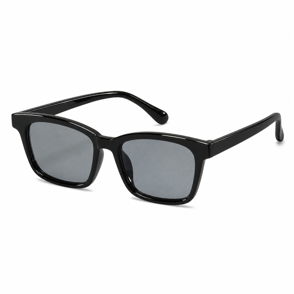 NOCT Quarry angular square full-rim sunglasses in Black / Smoke on a white background