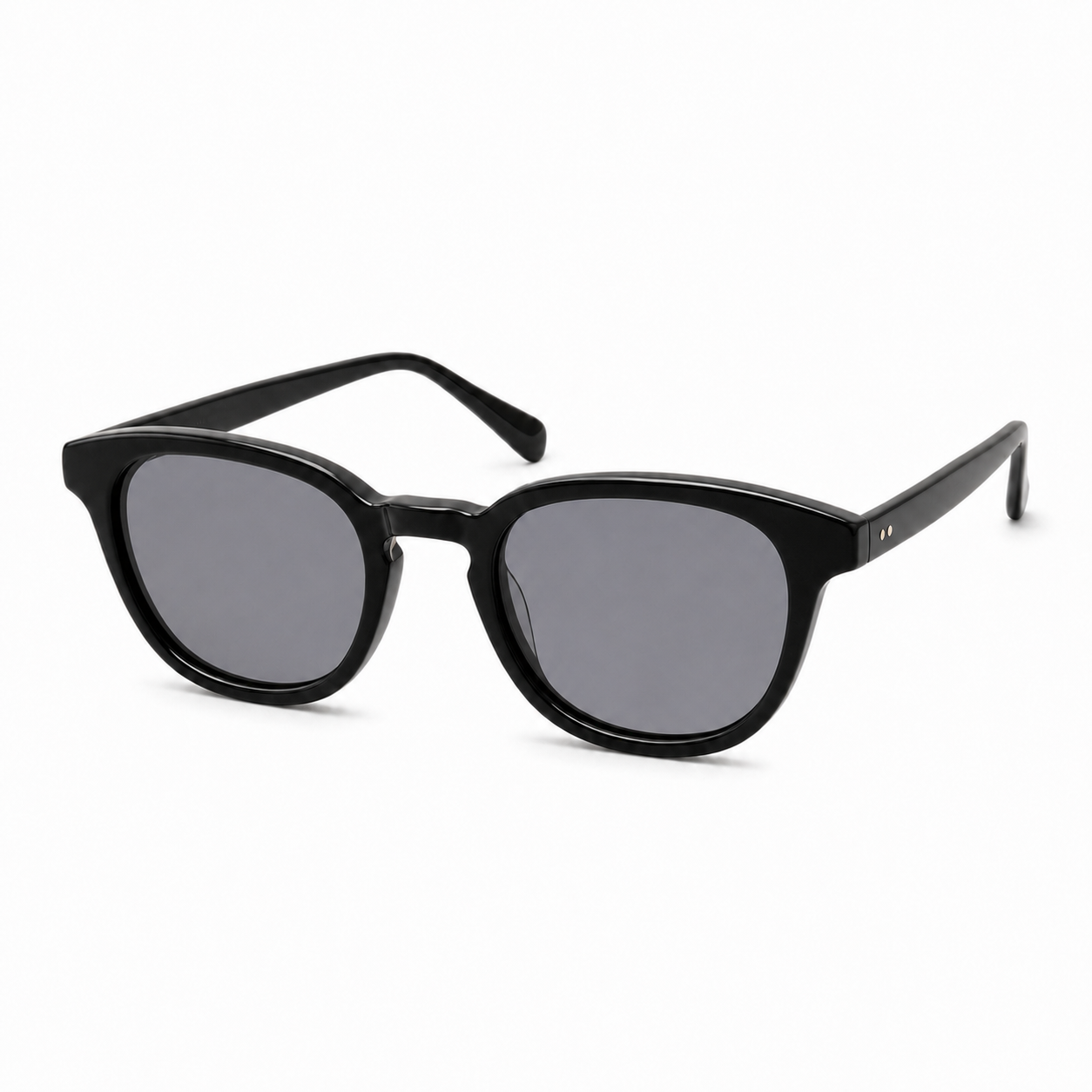 NOCT Rune rounded square panto full-rim sunglasses in Black / Smoke on a white background