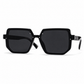 NOCT Slate oversized angular square full-rim sunglasses in Black / Smoke on a white background