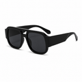 NOCT Stratus oversized full-rim square navigator with open double bridge sunglasses in Black / Smoke on a white background