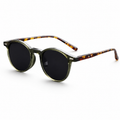 NOCT Sylva full-rim panto round with softly flattened brow sunglasses in Tortoiseshell / Smoke on a white background